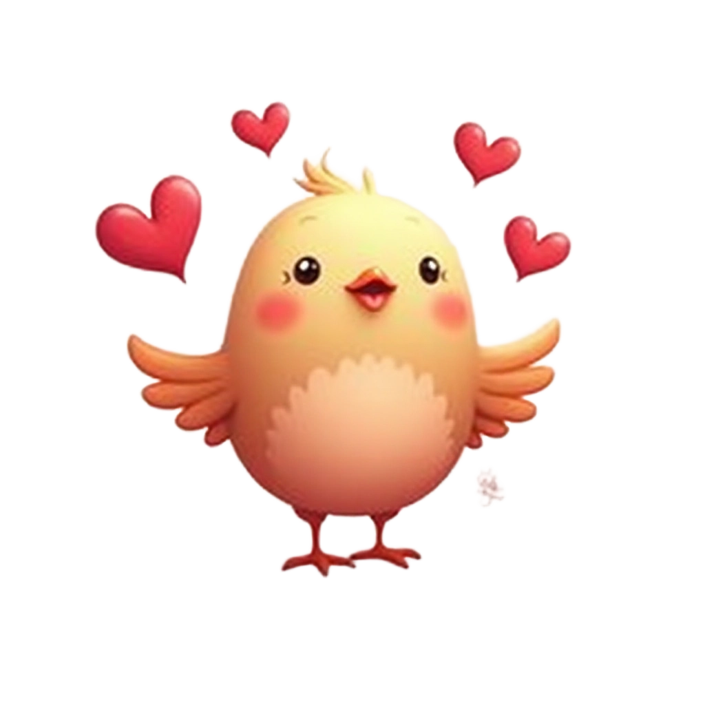 Cute Chick with Hearts